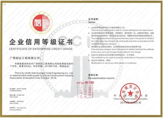喜讯！工程公司顺利通过“全国建筑业AAA级信用万搏-万搏（中国）”复审