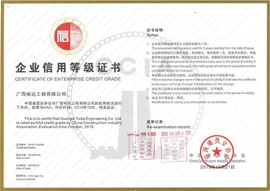 工程公司顺利通过“全国建筑业AAA级  信用万搏-万搏（中国）”年度复审